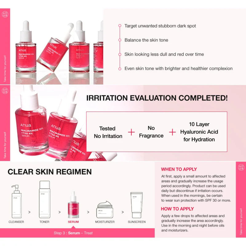 Anua 10% Niacinamide + 4% Tranexamic Acid Serum 30 mL