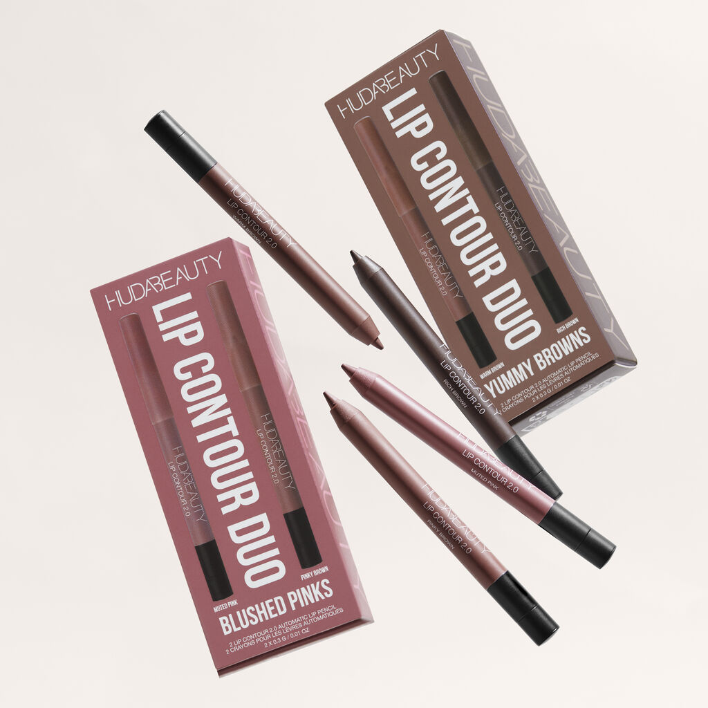 HUDA BEAUTY Lip Contour Mini Duo Blushed Pinks